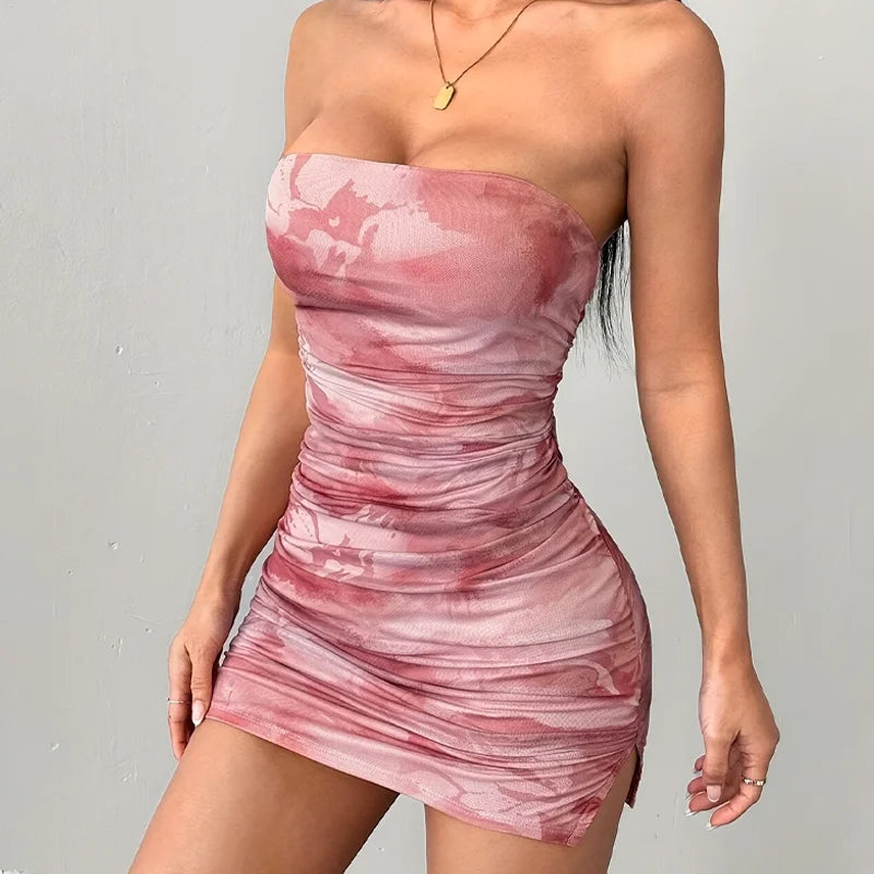 Vestido Mini con Tirantes Estampado