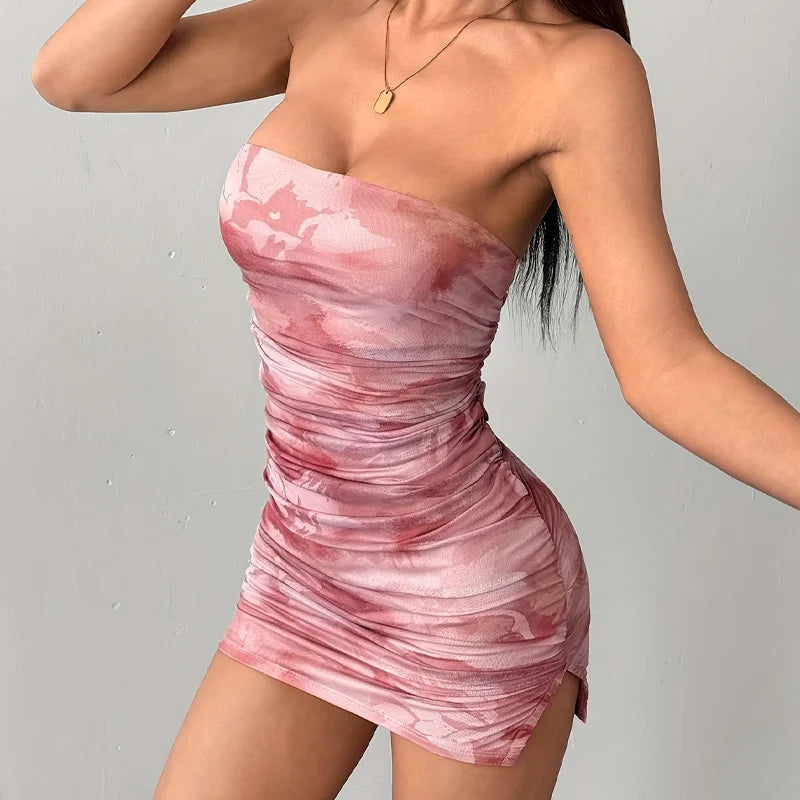 Vestido Mini con Tirantes Estampado