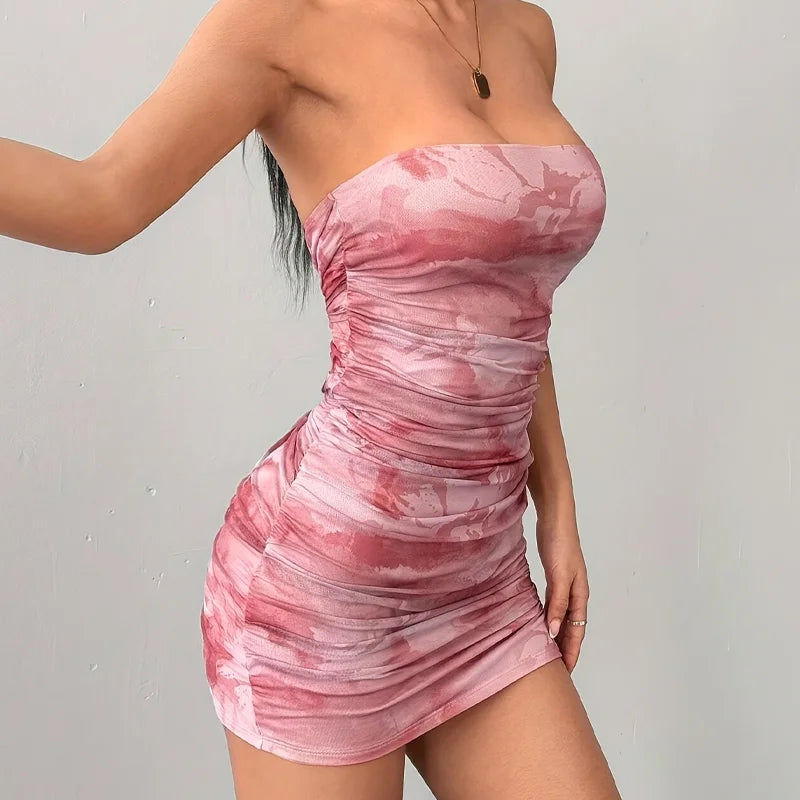 Vestido Mini con Tirantes Estampado